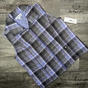 Southern Lady Quilted Zip Front Vest Size S